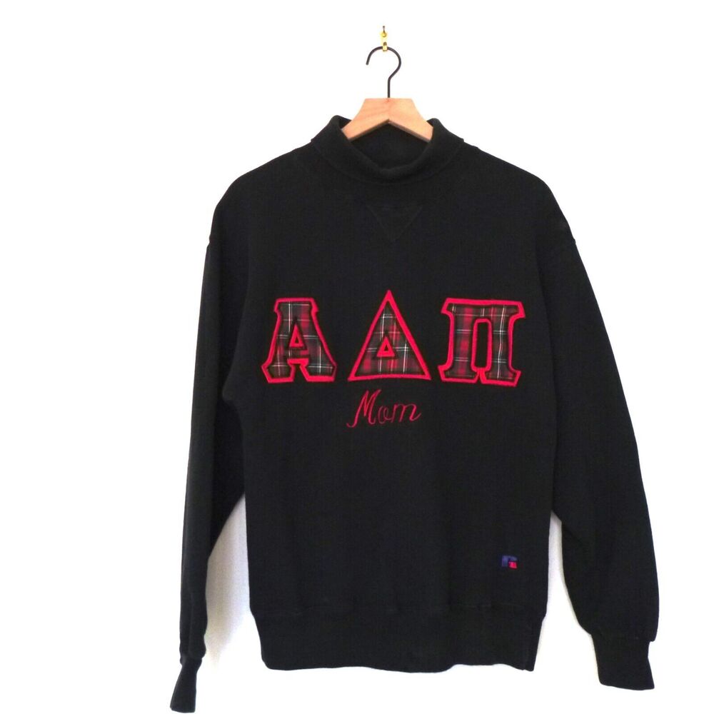 80s Greek Sorority Mom Russell Athletic Sweatshirt Plaid Reserve Weave USA Med